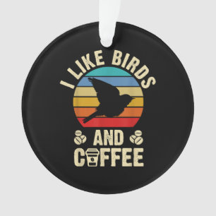 Adorno Me gustan los pájaros y el café Divertido tema de