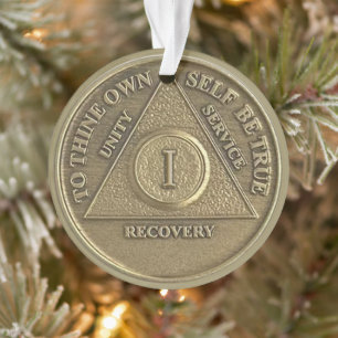 Adorno Medalla de aniversario de sobriedad de 1 año con n