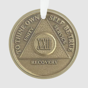 Adorno Medalla de Aniversario de Sobriedad de 22 Años con
