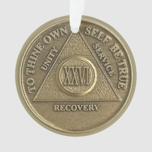 Adorno Medalla de Aniversario de Sobriedad de 26 Años con