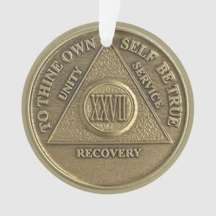 Adorno Medalla de Aniversario de Sobriedad de 27 Años con