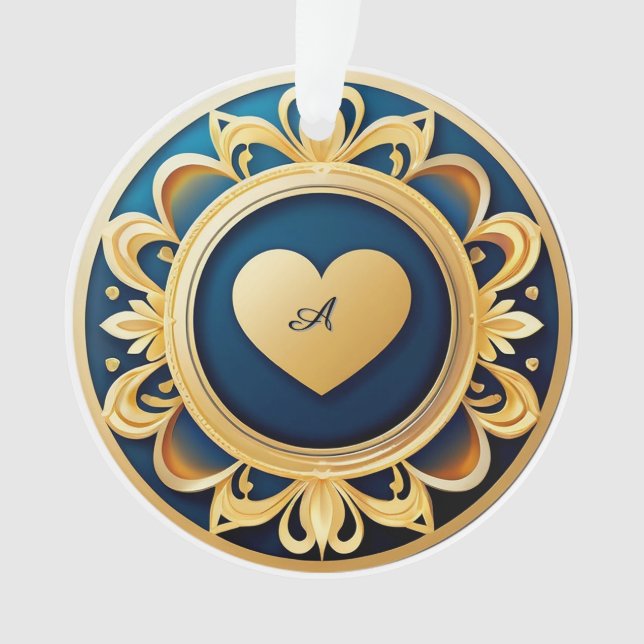 Adorno Medallón de Corazón de Oro (Anverso)