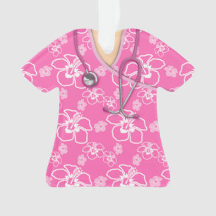 Adorno Médico floral del rosa y blanco friega