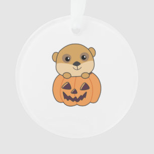 Adorno Meerkat En Calabaza Animales Cuidados Feliz Hallow