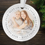 Adorno Mejor foto clásica de la abuela moderna<br><div class="desc">Este diseño simple y clásico está compuesto por tipografía de la síspera y agrega una foto personalizado. "La mejor abuela de la historia" gira en torno a la foto de tu abuela,  gramma,  abuela,  abuela,  abuelita,  mee-maw,  lola etc</div>