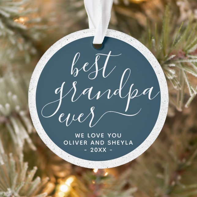 Adorno Mejor guión de foto del abuelo sobre Keepsake O (Árbol)