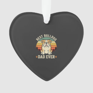 Adorno Mejor papá Bulldog Retro Vector