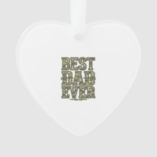 Adorno Mejor Papá Camuflaje Diseño de Grabado Vintage_1