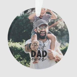 Adorno Mejor Papá Personalizado 2 Foto Doble cara