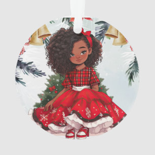 Adorno Melanin Navidades Chica negro magia Navidad magia 