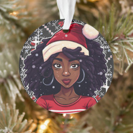 Adorno Melanin Navidades Magia Chica negra Sista