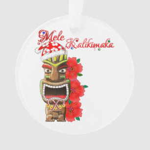 Adorno Mele Kalikimaka Santa Tiki