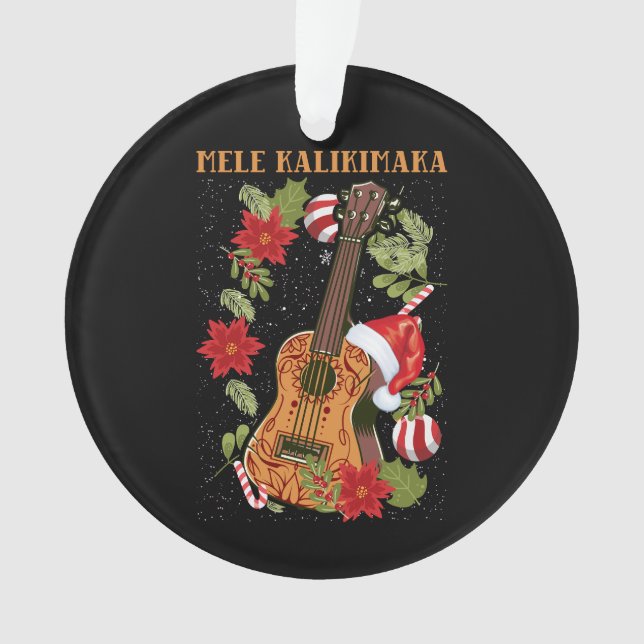 Adorno Mele Kalikimaka Ukulele Regalo de guitarra Ugly Uk (Anverso)