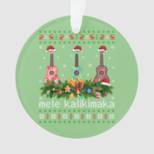 Adorno Mele Kalikimaka Ukulele Regalo de guitarra Ugly Uk