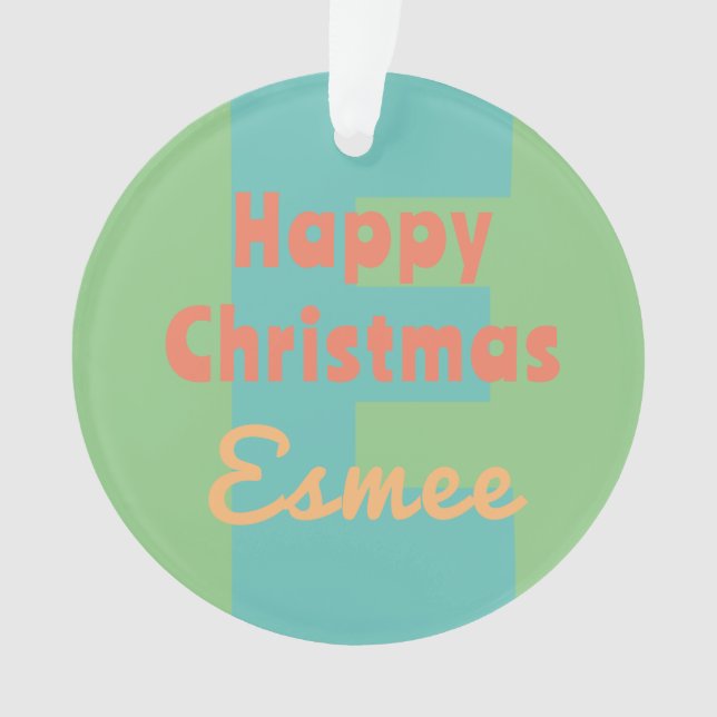 Adorno Melocotón rosa de coral de personalizado monograma (Anverso)