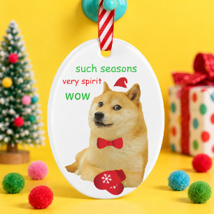Adorno Meme Divertido de Doge Shiba Inu Corbata Pajarita