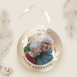 Adorno Memorial Keepsake White Dove Faux Gold Ornament