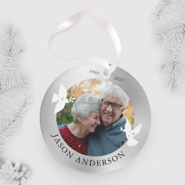 Adorno Memorial Keepsake White Dove Faux Silver