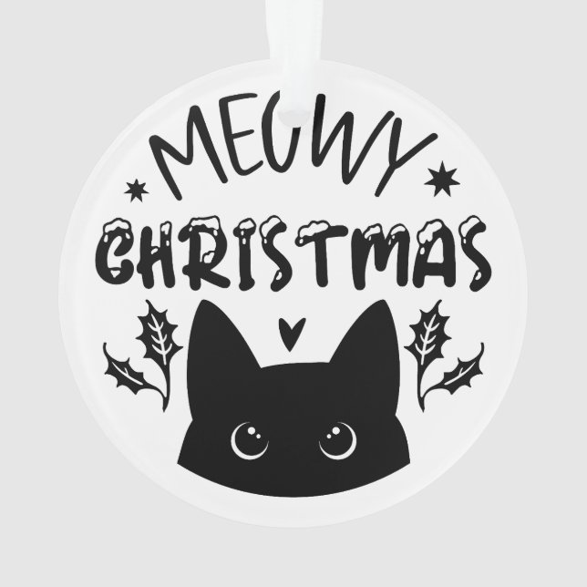 Adorno Meowy Christmas: Festive Cat  (Reverso)