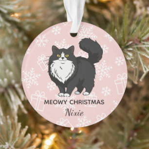 Adorno "Meowy Navidad" Gato Esmoquin Mamá Personalizado