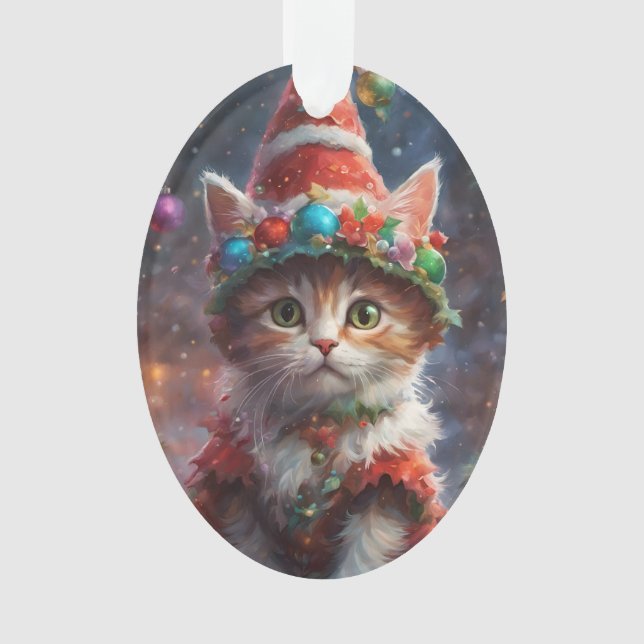 Adorno Meowy Navidades Elf Kitten Ornament (Anverso)