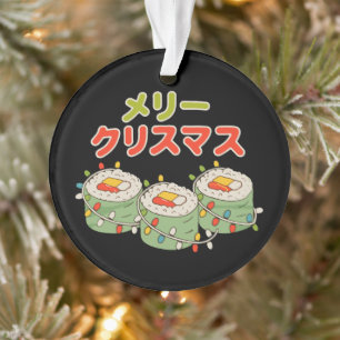 Adorno Meri Kurisumasu Sushi Japonés Luces Navidad