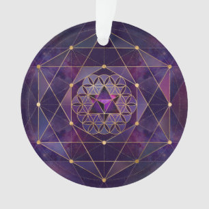 Adorno Merkabah en la flor de la vida - Geometría sagrad