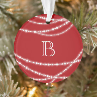 Adorno Merry and Bright Sparkles Monogram Navidad Foto