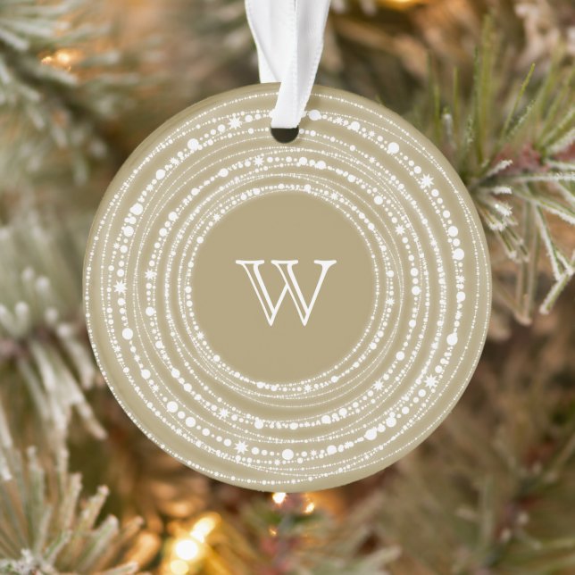 Adorno Merry and Bright Sparkles Monogram Navidad Foto (Árbol)