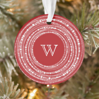 Adorno Merry and Bright Sparkles Monogram Navidad Foto