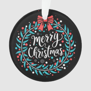 Adorno Merry Christmas Berry Wreath