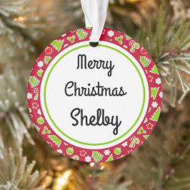 Adorno Merry Christmas Name Reversible Retro