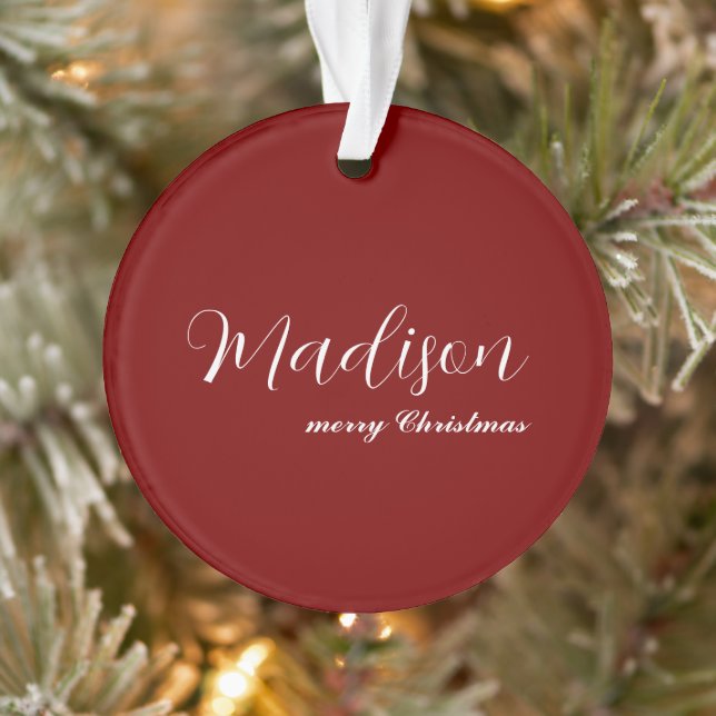 Adorno merry Christmas Ornament Featuring Your Name (Árbol)