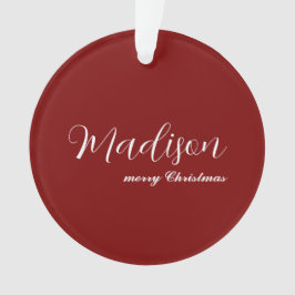 Adorno merry Christmas Ornament Featuring Your Name