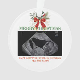 Adorno Merry Christmas Pregnancy Ultrasound Photo Grandma