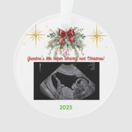 Adorno Merry Christmas Pregnancy Ultrasound Photo Grandma