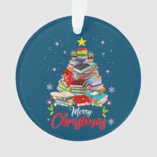 Adorno Merry Christmas Tree Love Reading Books Librarian
