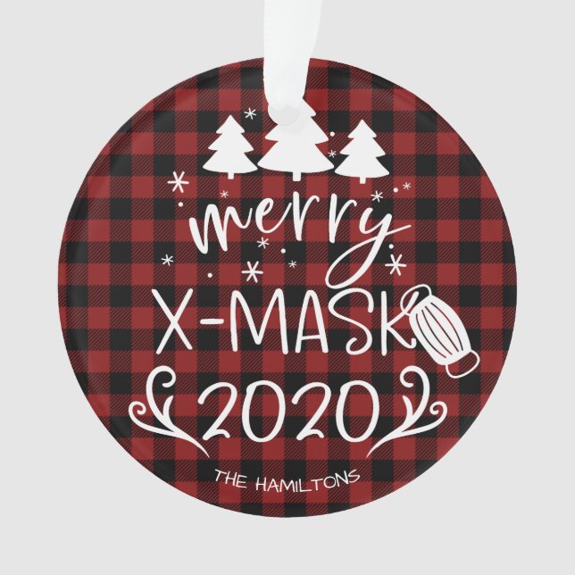 Adorno Merry ChristMask Funny 2020 Covid Pandemia (Anverso)