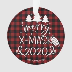 Adorno Merry ChristMask Gracioso 2020 Covid Pandemia