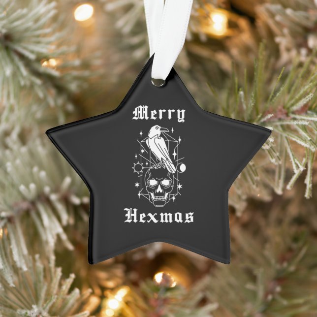 Adorno Merry Hexmas Witch Skull Spookong Witchcraft (Árbol)