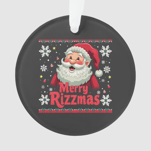 Adorno Merry Rizzmas Santa Rizz Funny Navidades Rizzler (Anverso)