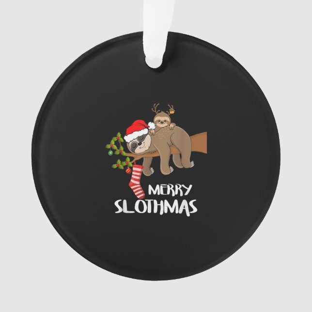 Adorno Merry Sloth Santa Hat Amantes Navidades (Anverso)