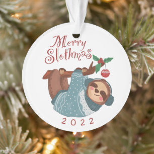 Adorno Merry Slothmas Navidades Sloth