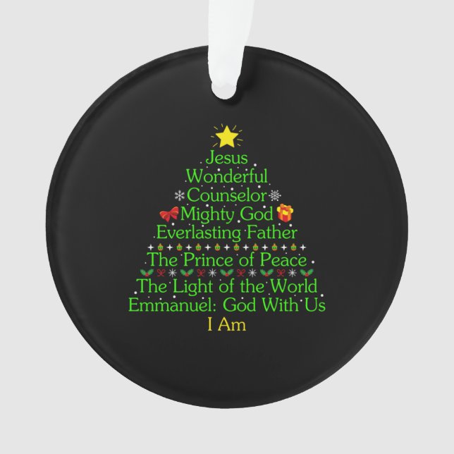 Adorno Merry Xmas Jesus Wonderful Counselor Mighty (Anverso)