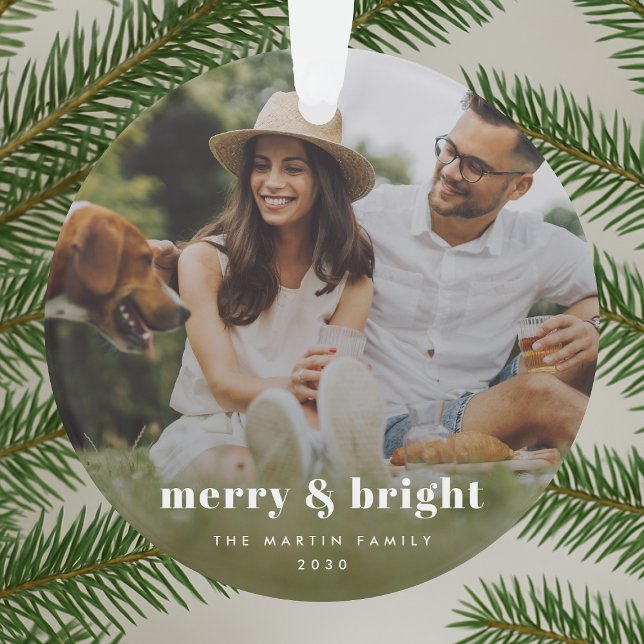 Adorno Merry y Bright | Elegante Navidad de fotos moderna (Subido por el creador)