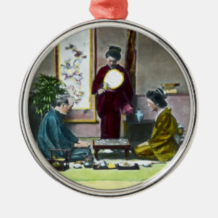 Adorno Metálico 麻雀 tradicional de Mahjong del japonés del vin