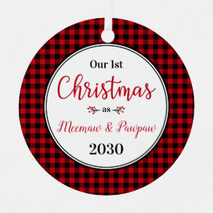 Adorno Metálico 1ª foto de Navidad de Meemaw Pawpaw