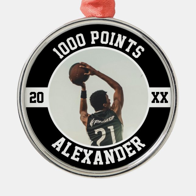 Adorno Metálico 1000 Career Points Basketball Scorer Milestone (Frente)