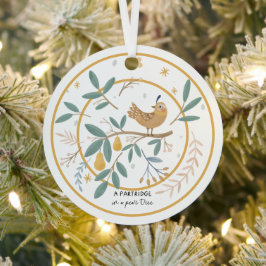 Adorno Metálico 12 días de perdiz de Navidades en un árbol de pera
