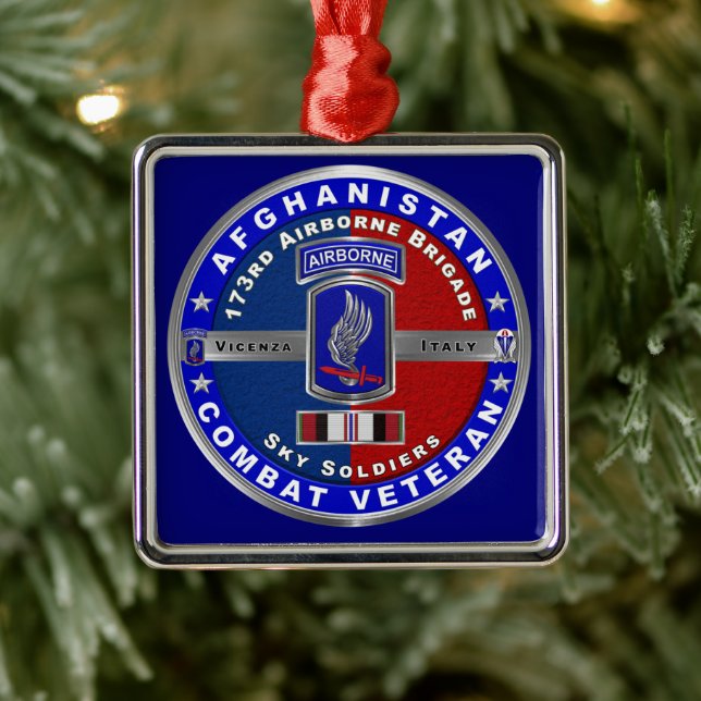 Adorno Metálico 173rd Airborne Brigade Afghanistan Vet Christmas (Árbol)